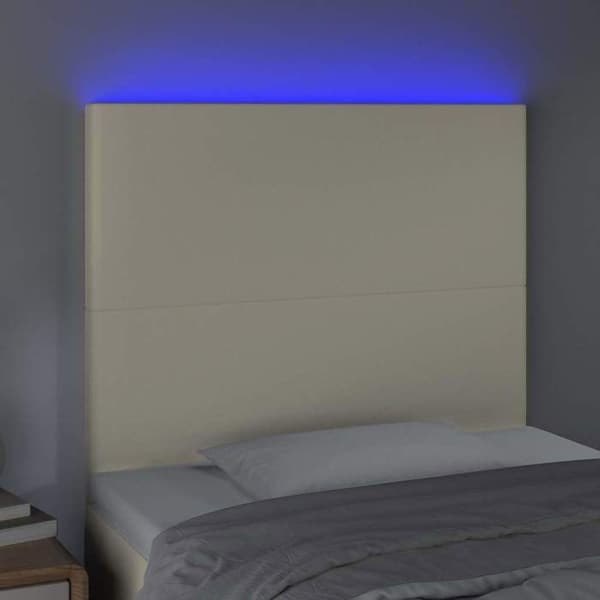 Maison Exclusive - LED Hovedgærde Creme 80x5x118/128 cm Simililæder