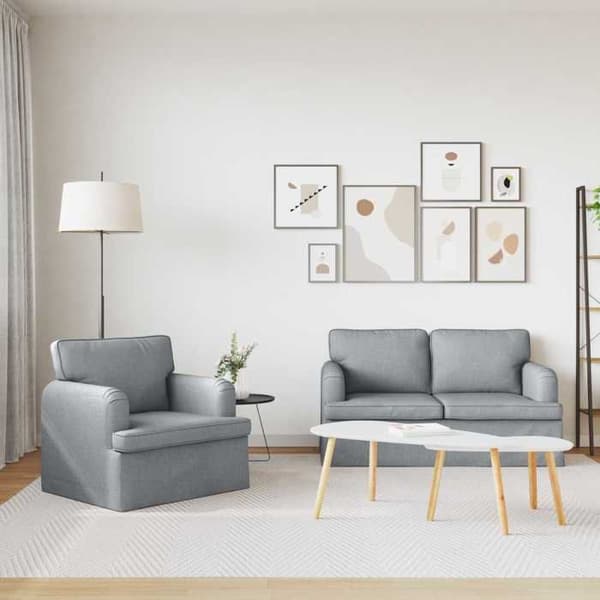 Maison Exclusive - 2-delars soffset i ljusgrått tyg