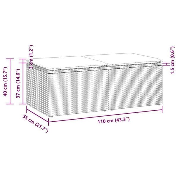 Maison Exclusive - Trädgårdsmöbler 2 delar med grå kuddar i flätad akacia
