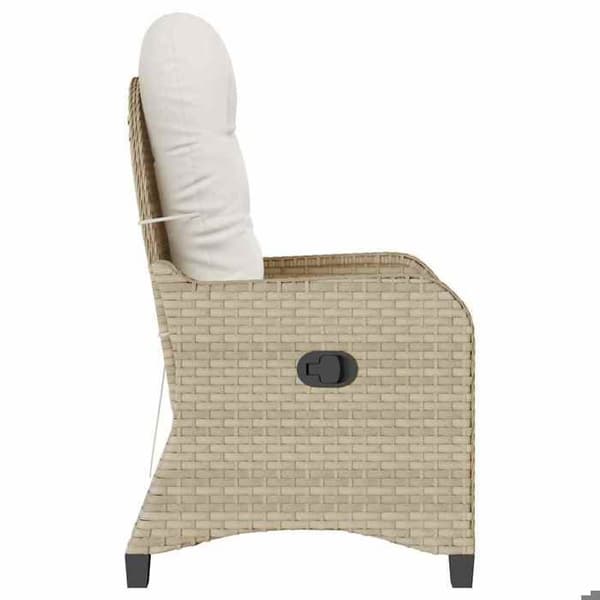 Trädgårdsstol - EXKLUSIV HEM - Fällbar stol - Beige - Hållbar polyrotting - Utomhusdyna beige