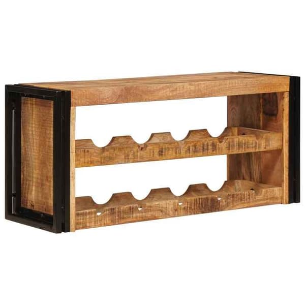 Maison Exclusive - Vinställ 100 x 45 x 33 cm i solid rå mangoträ