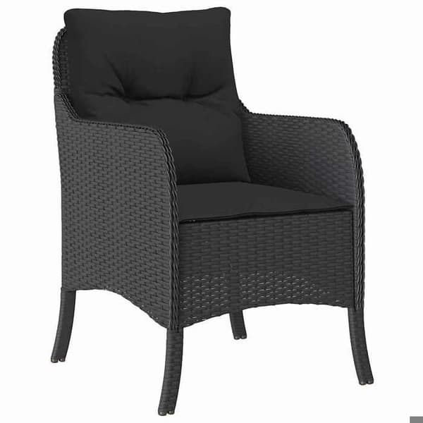 Maison Exclusive - 7 pc have spisebordssæt i sort polyrotin Svart