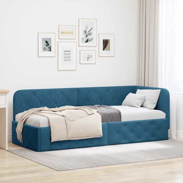 Maison Exclusive - Sininen kulmasänky 80 x 200 cm Sametti