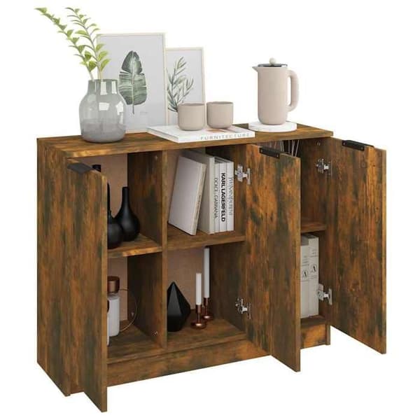Maison Exclusive - Buffé Ek rökt 90,5x30x70 cm Ingenjörsträ