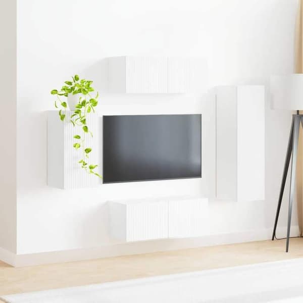 Maison Exclusive - TV-möbelset 4 delar Vit Ingenjörsträ