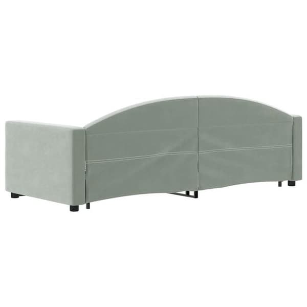 Päivävuode - EXCLUSIVE KOTI - 2-in-1 vuode - 80x200 cm - Harmaa sametti - 2 säilytyslaatikkoa