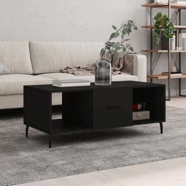 Maison Exclusive - Sort sofabord 102x50x40 cm ingeniørtræ