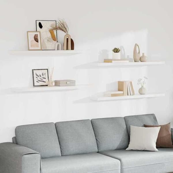 Maison Exclusive - Kelluvat seinähyllyt 4 kpl valkoinen 120x23,5x3,8 cm MDF Vit