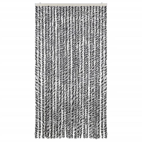 Maison Exclusive - Grå og sort/hvid fluegardin 100x200 cm chenille