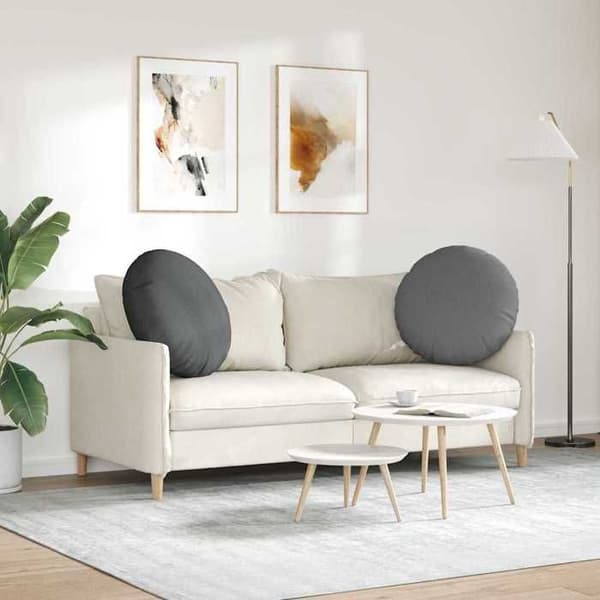 Sittkuddar - EXKLUSIVT HEM - Ø60 x 21 cm - Mörkgrå - 2-pack - Fyllning fiber Mörkgrå