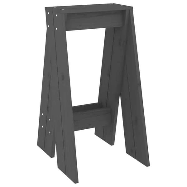 Barstole - EKSKLUSIV HUS - Sæt af 2 - Grå - Massivt fyrretræ - 40x40x75 cm Grå