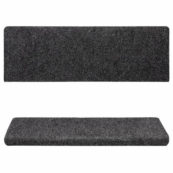 Maison Exclusive - Selvklæbende trappetæpper 15 stk. 65 x 21 x 4 cm Mørkegrå Rektangulær kant