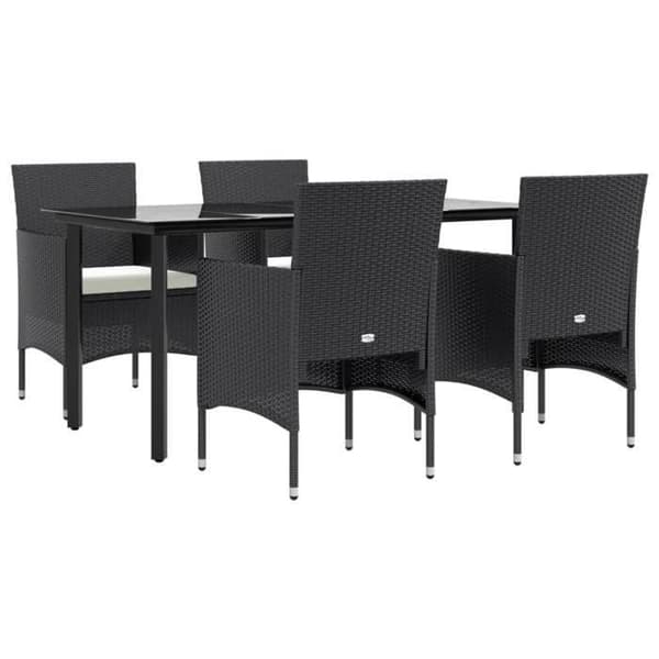 Maison Exclusive - Trädgårdsset med kuddar 5 delar Svart