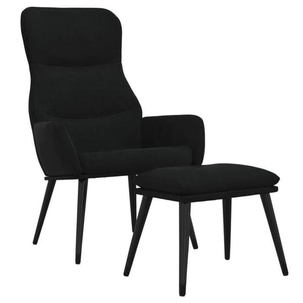 Maison Exclusive - Afslapningsstol med skammel Sort Stof