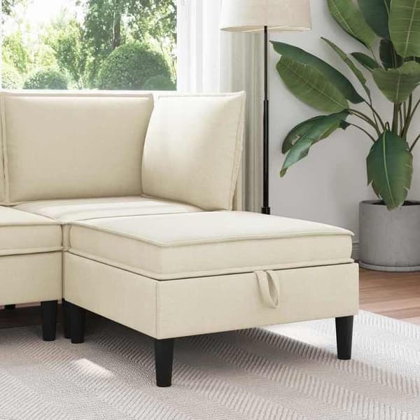 Maison Exclusive - Puff med Opbevaring Creme Velour