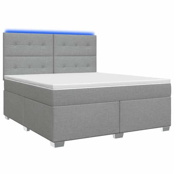 Maison Exclusive - Boxspring säng med madrass Ljusgrå 140 x 200 cm Tyg Ljusgrått