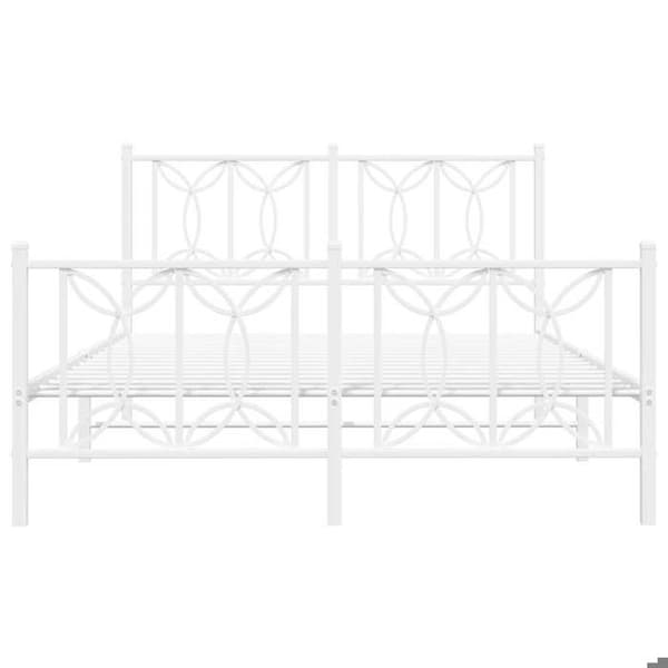 Sengestel - EKSKLUSIV HUS - 135 x 190 cm - Stål - Hvid - Lamelseng Vit