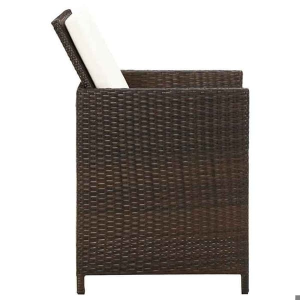 Maison Exclusive - Trädgårdsstolar med kuddar, set om 4, flätad resin, brun