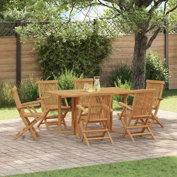 Maison Exclusive - 7 pc spisebordssæt til haven Brun brun