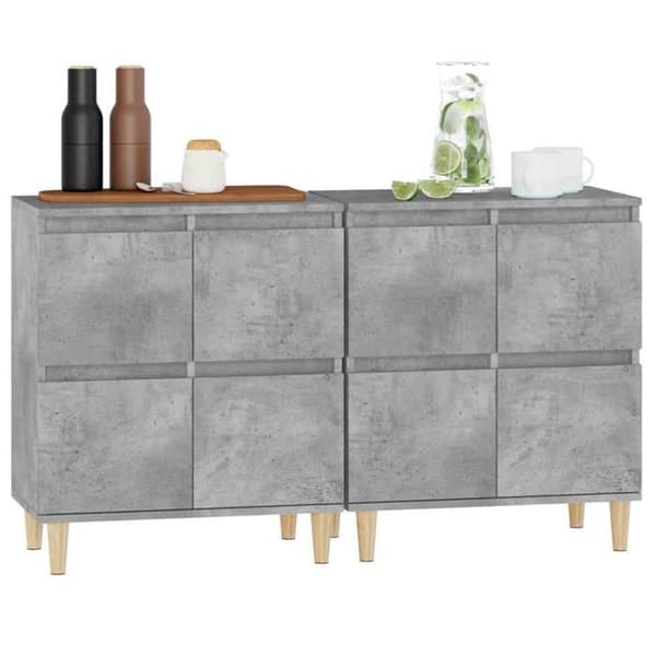 Maison Exclusive - Buffeter 2 stk grå beton 60x35x70 cm ingeniørtræ
