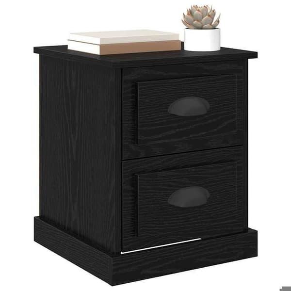 Maison Exclusive - Natbord 2 dele Sort eg 39 x 39 x 47,5 cm