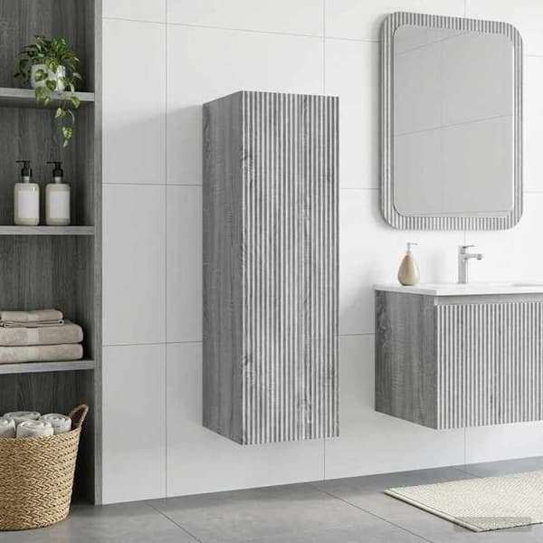 Maison Exclusive - Väggmonterat badrumsskåp Sonoma grå 33 x 34,5 x 60 cm Sonoma grå