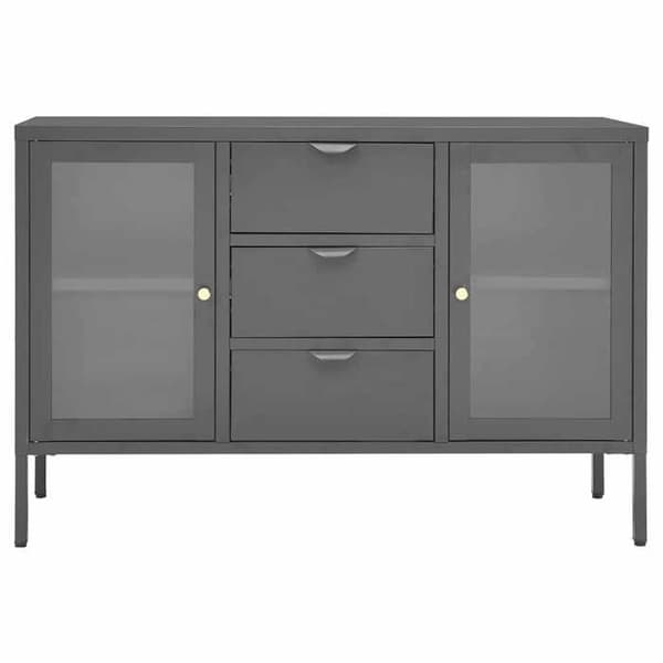 Maison Exclusive - Buffé Anthracite 105x35x70 cm Stål och härdat glas antracit