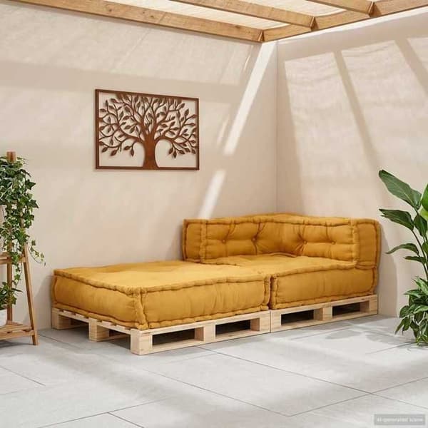 Maison Exclusive - Gul modulsoffa 70x70x54 tyg