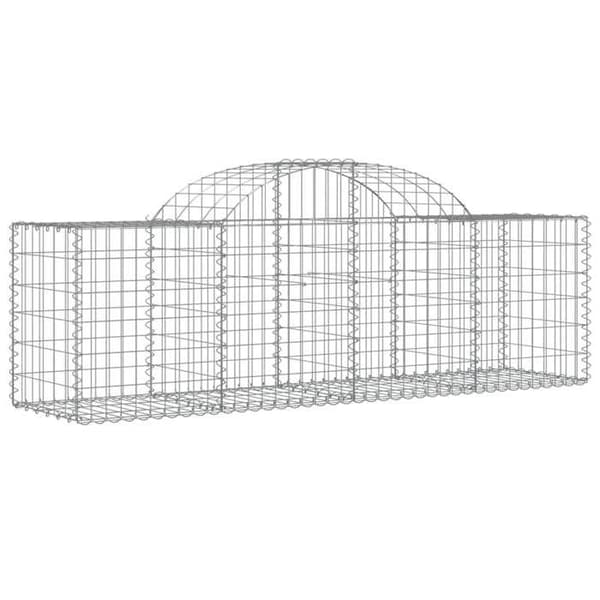 Maison Exclusive - Bågformade gabionkorgar 7 st 200x50x60/80 cm Galvaniserat stål silver-