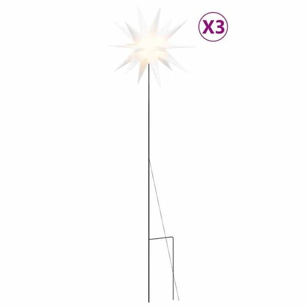 Maison Exclusive - Julbelysning med pinnar 3 st LED vikbar vit 57 cm