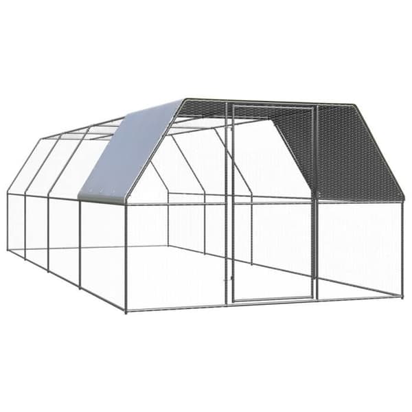 Maison Exclusive - Utomhus hönshus 3x8x2 m Galvaniserat stål