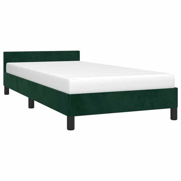 Maison Exclusive - Sängram utan madrass mörkgrön 90x190 cm sammet