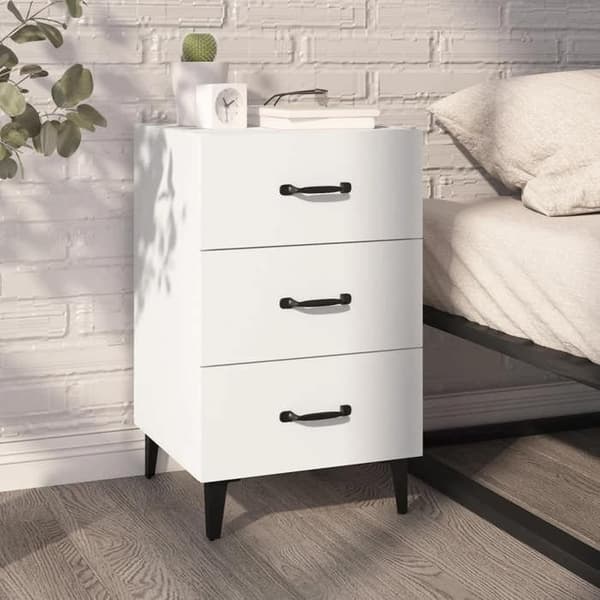 Maison Exclusive - Sängbord vit 40x40x66 cm ingenjörsträ Vit