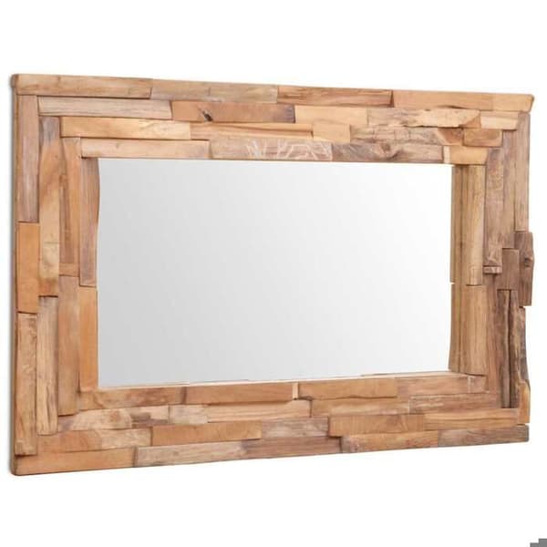 Maison Exclusive - Dekorativ spegel Teak 90x60 cm Rektangulär