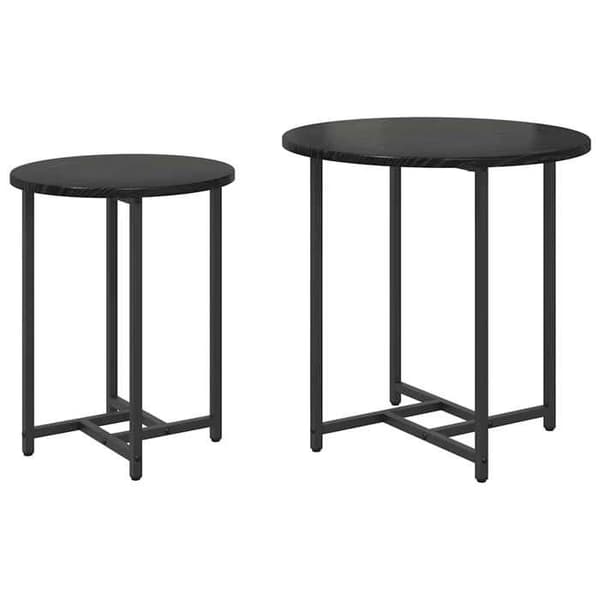 Maison Exclusive - Sæt af 2 sideborde Sort eg 50 x 50 x 50 cm svart ek