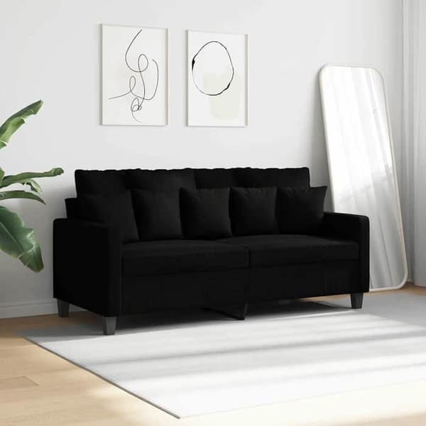 Maison Exclusive - Musta 2-paikkainen sohva 140 cm Kangas