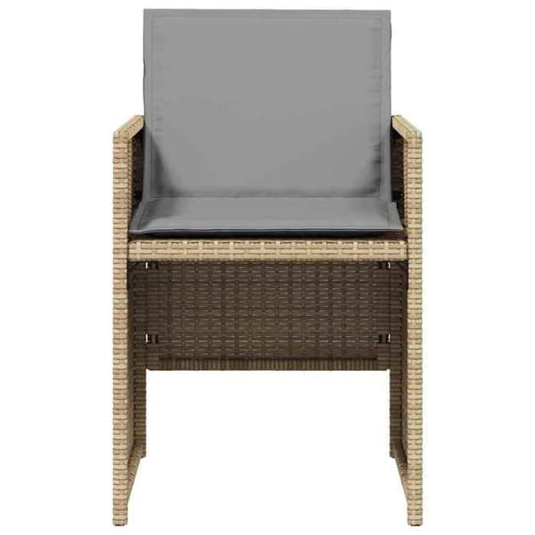 Maison Exclusive - Trädgårdsstolar med kuddar, set om 4, blandning beige