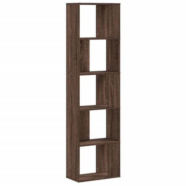 Maison Exclusive - Bibliotek 5 niveauer egetræ brun ingeniørtræ