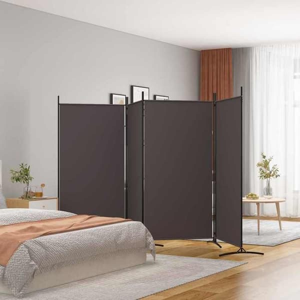 Maison Exclusive - Skillevæg 4 paneler Brun 346x180 cm Stof