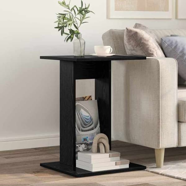 Sidebord - MAISON EXCLUSIVE - Sort eg - Ingeniørtræ - Rektangulær - 45x40x62,5 cm svart ek