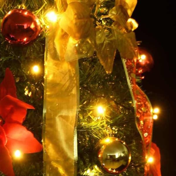 Kunstig juletræ - EKSKLUSIV HUS - Sammenklappelig - 210 cm - 200 LED - 8 lysindstillinger Grön