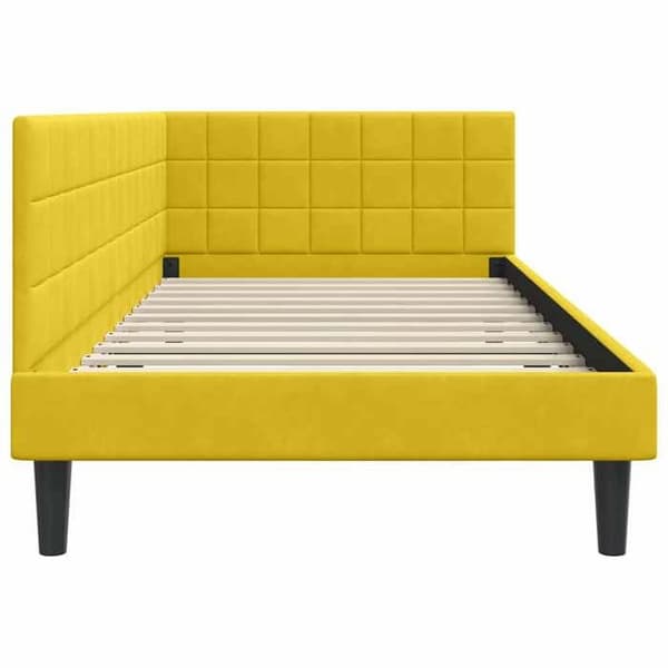 Sängram i hörn - EXKLUSIV HEM - Sammet - Gul - 100 x 200 cm - Multifunktionell Gul