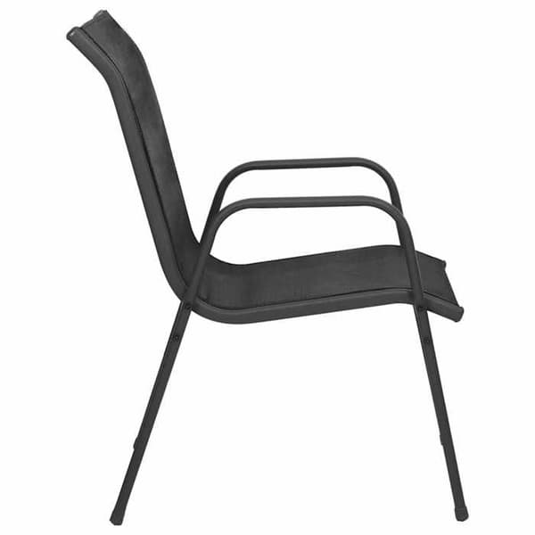 Maison Exclusive - Trädgårdsstolar 4 st Stål och textilene Svart