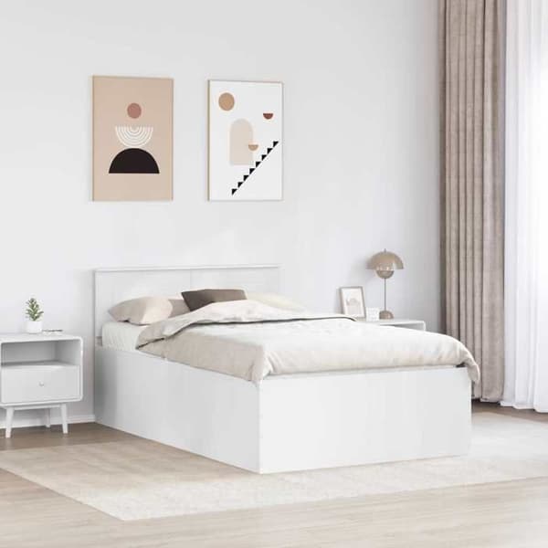 Maison Exclusive - Sängram Vit 135 x 190 cm Ingenjörsträ