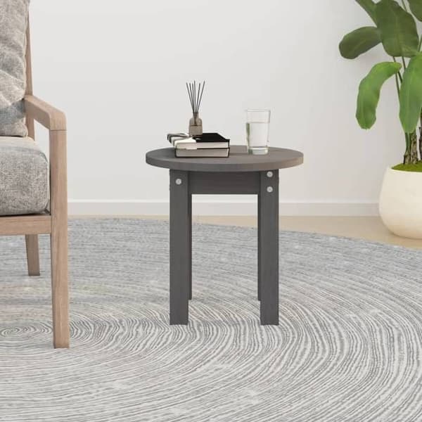 Maison Exclusive - Matala pöytä Harmaa Ø 35x35 cm Massiivipuuta Grå