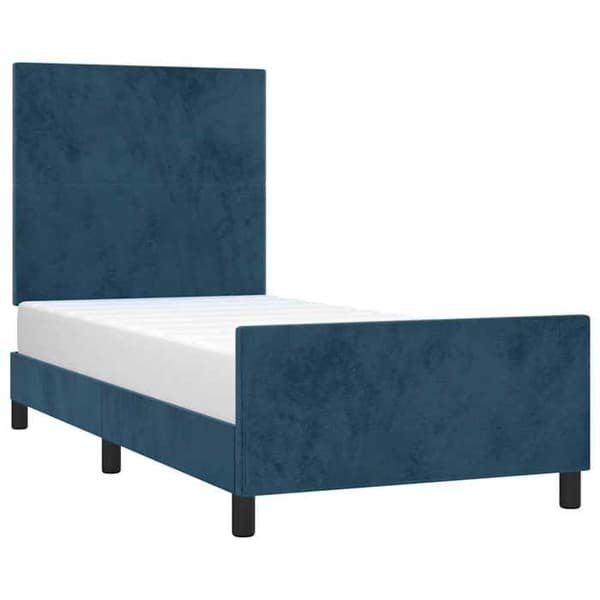 Maison Exclusive - Sängram utan madrass mörkblå 80x200 cm sammet