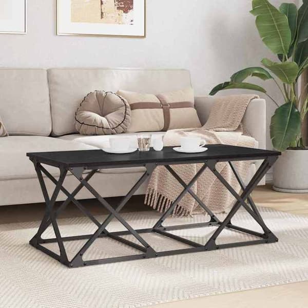 Maison Exclusive - Sort egetræ sofabord 100 x 49 x 40 cm Ingeniørtræ svart ek
