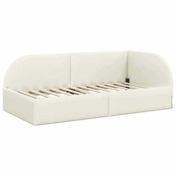 Vinkelsängram - EXKLUSIV HEM - Sammet - L-formad design - 100 x 200 cm - Soffa↔säng Grädde