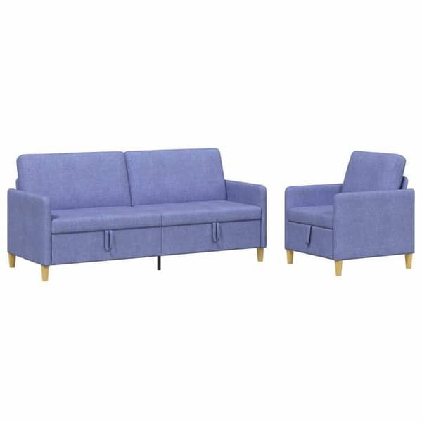 Maison Exclusive - Soffa med förvaring 2 st Blå denim Polyester