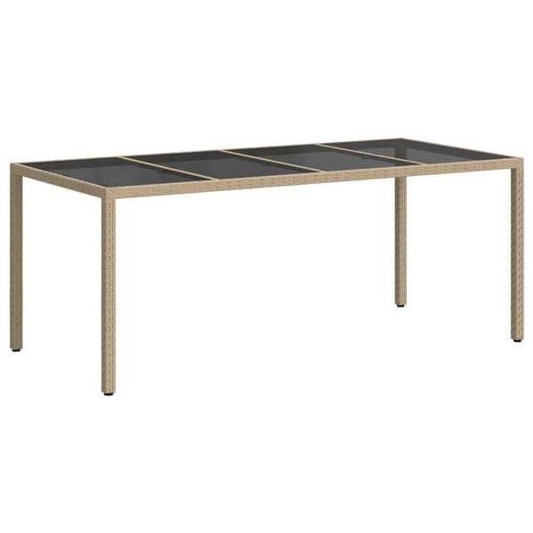 Maison Exclusive - Beige trädgårdsbord i polyrotting